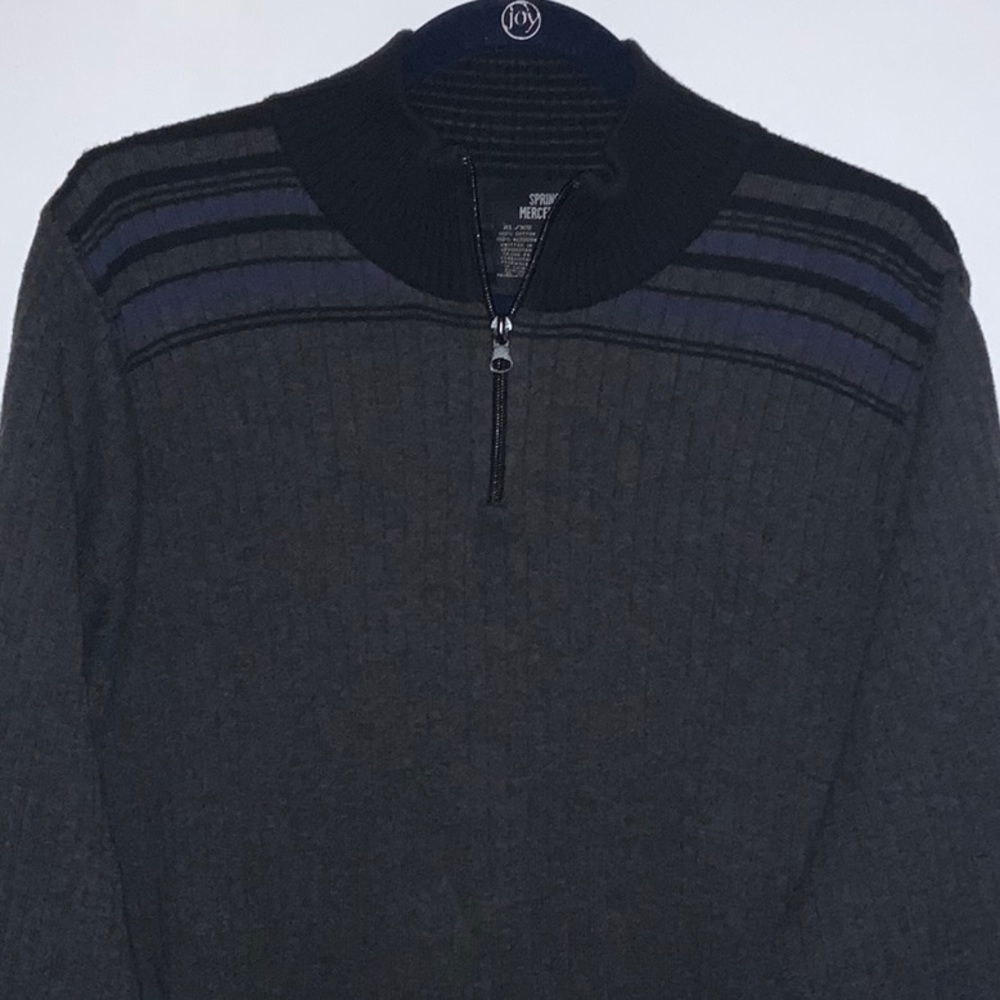 Spring + Mercer Men’s Gray Ribbed Sweater XL - Picture 3 of 6